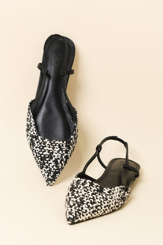 Ava Black Leather Slingback Mule image 3