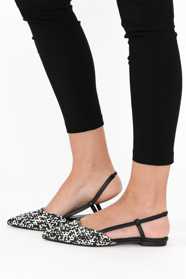 Ava Black Leather Slingback Mule image 6