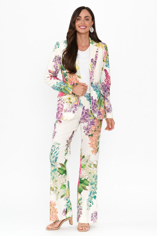 Bahia Wisteria Alba Linen Blend Pants,Brunette model,alt text|model:Elouise image 7