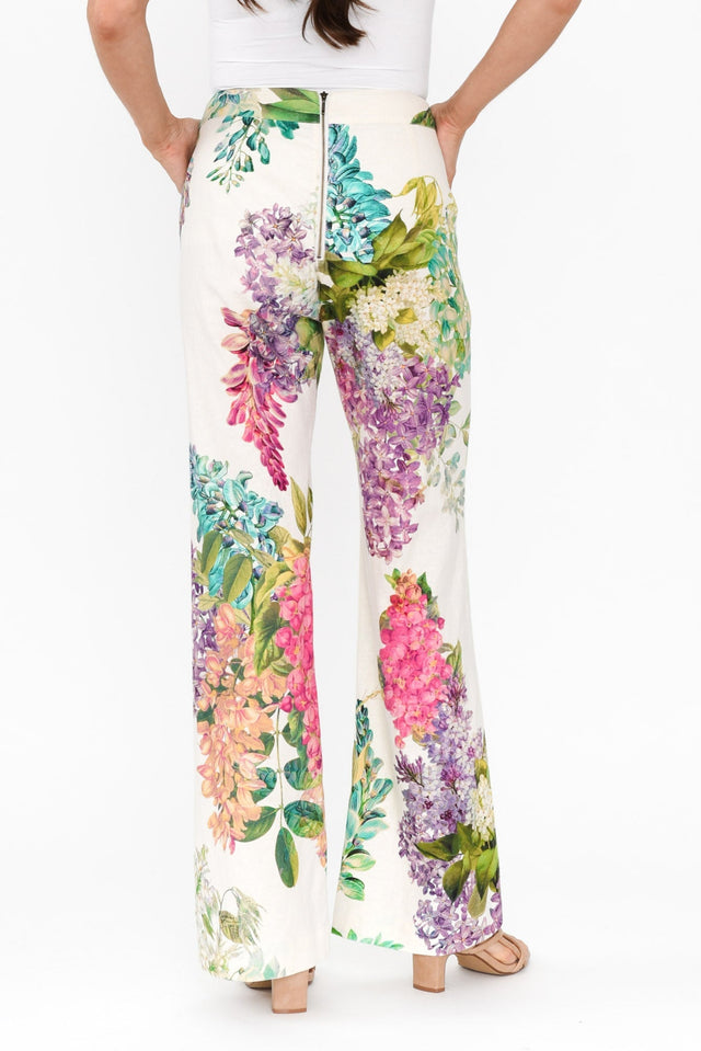 Bahia Wisteria Alba Linen Blend Pants,Brunette model,alt text|model:Elouise image 5