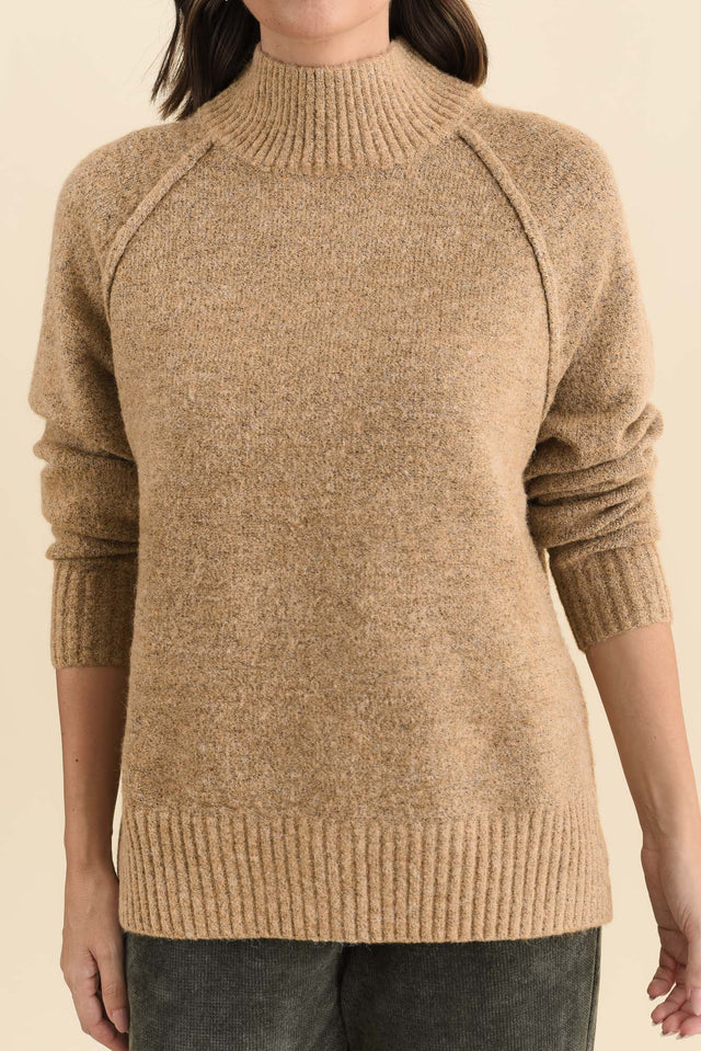 Baker Light Brown Knit Jumper,Brunette model,alt text|model:MJ image 6