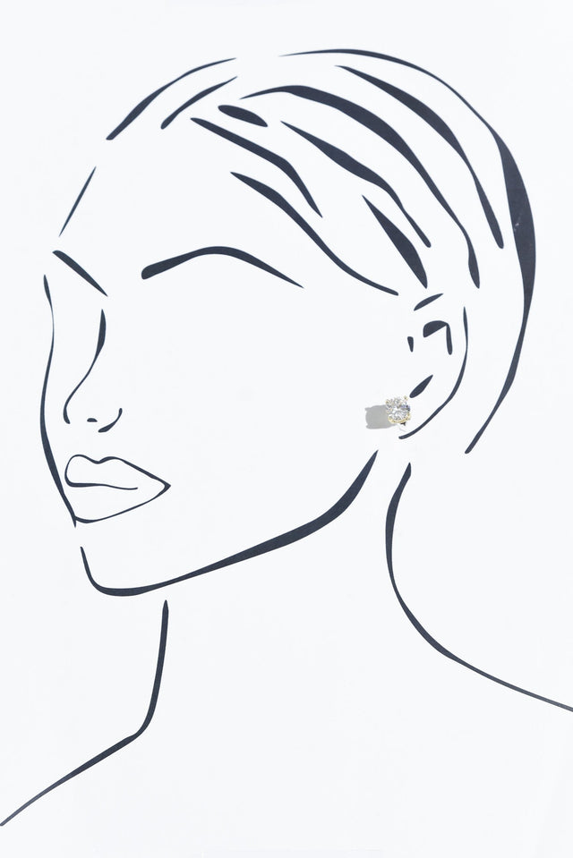 Ballet Gold Diamante Stud Earrings image 2