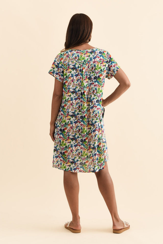 Barry Green Floral Cotton Button Dress,Brunette model,alt text|model:Cara image 5