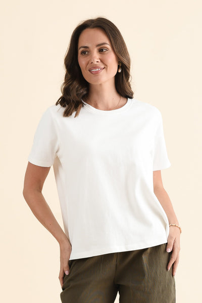 Base White Cotton Tee