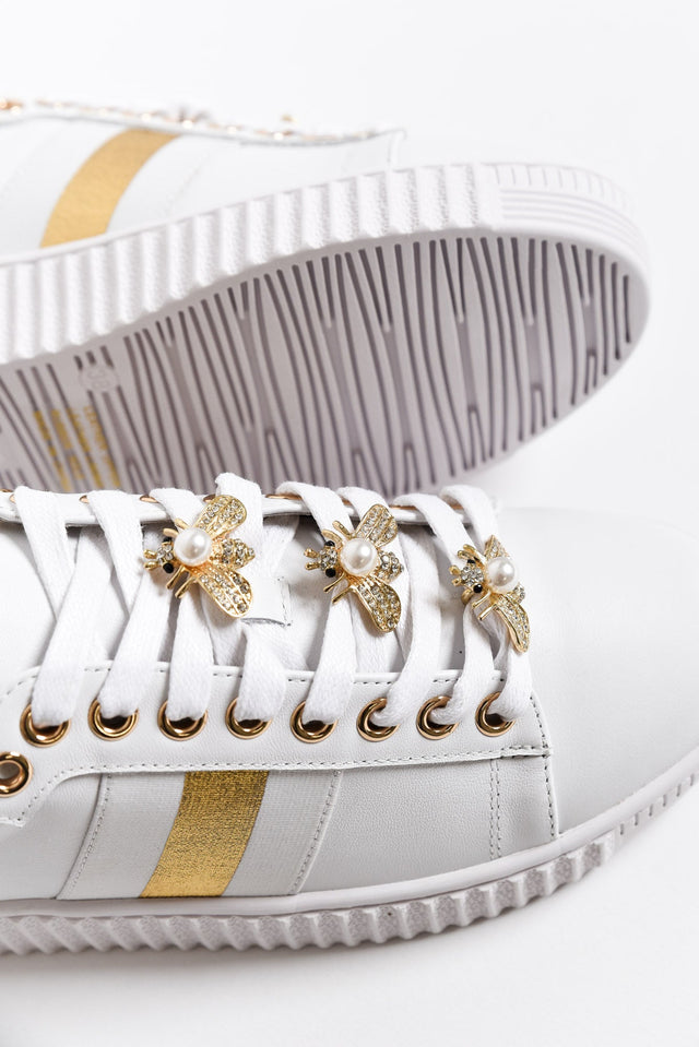 Bee White Stripe Leather Sneaker image 3