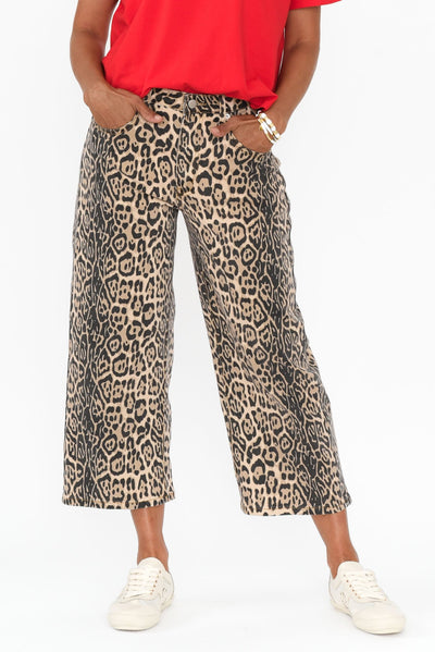 Bella Brown Leopard Crop Jeans