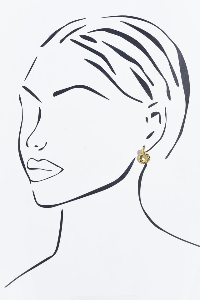 Bellae Gold Twisted Hoop Drop Earrings image 2