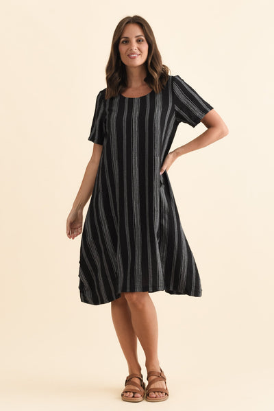 Bexley Black Stripe Pocket Dress