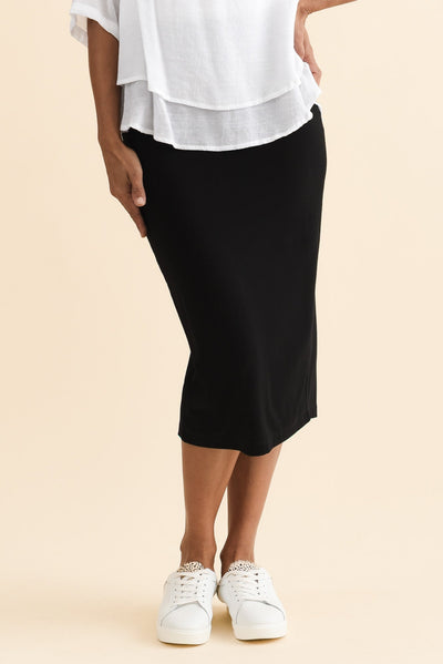 Black Bamboo Maxi Tube Skirt