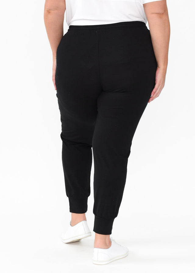 Black Cotton Everyday Tie Sweatpants,Blonde model,alt text|model:Caitlin image 12