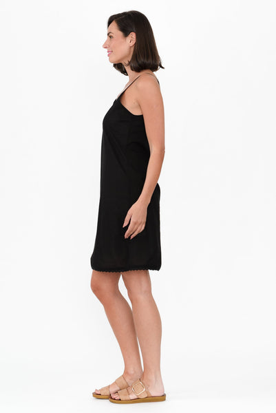 Black Poly Cotton Dress Slip