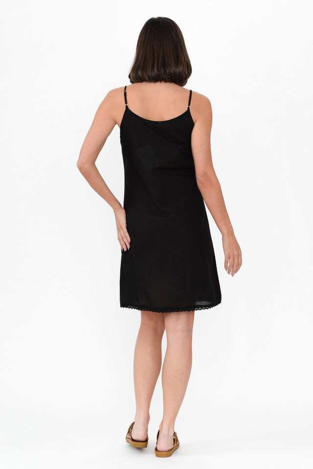 Black Cotton Slip Dress image 5