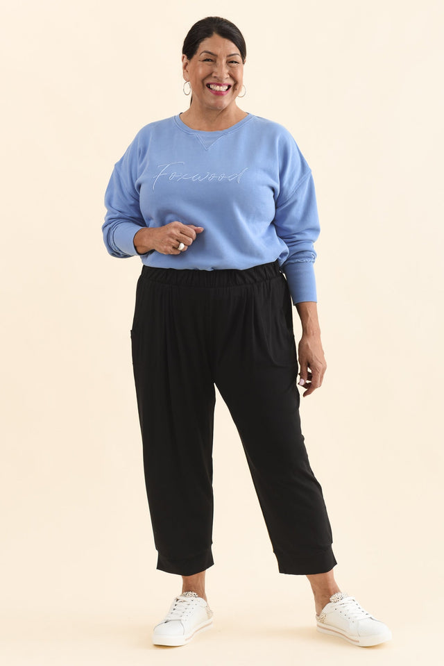 Black Tokyo Slouch Pants,Full Body,Brunette model,alt text|model:Pilita image 9