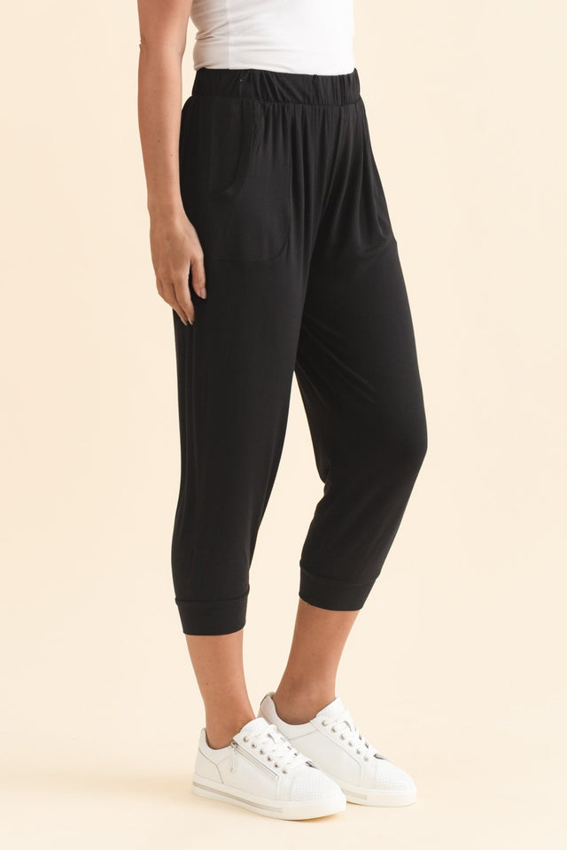 Black Tokyo Slouch Pants,Brunette model,alt text|model:MJ image 4