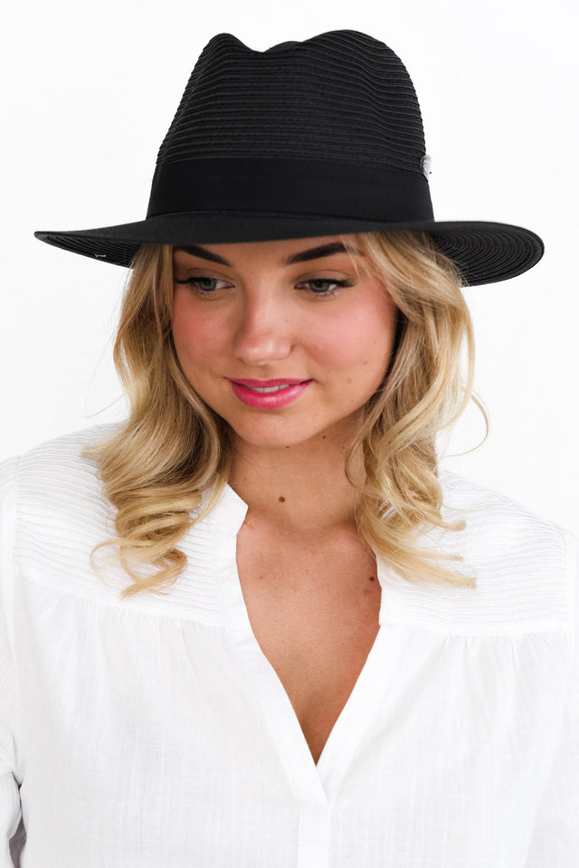 Black Wide Brim Travel Fedora image 2