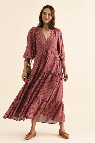 Boleyn Pink Geo Tie Dress