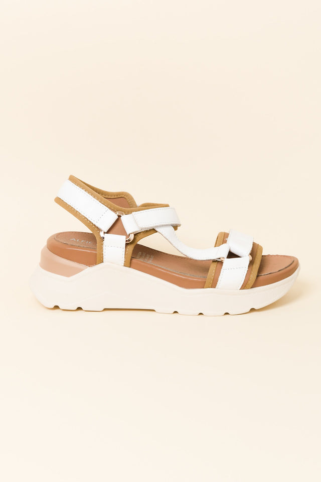 Bolton White Leather Velcro Sandal image 1