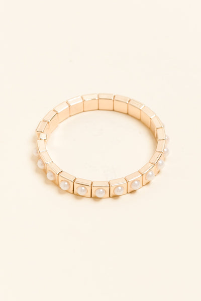 Bonnie Gold Beaded Pearl Bracelet