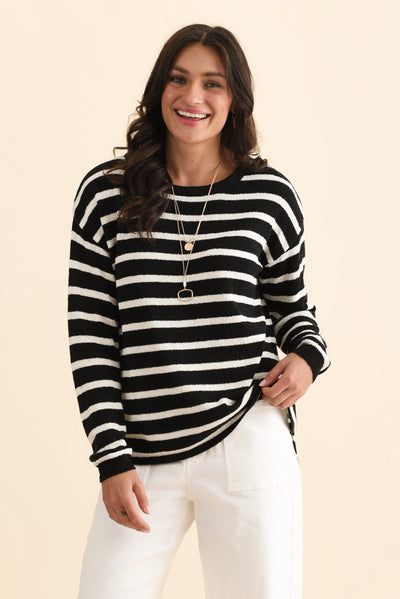 Bradford Black Stripe Knit Top