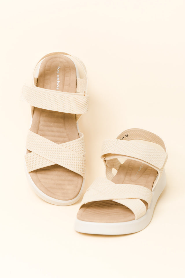 Brasilia Cream Knit Platform Sandal