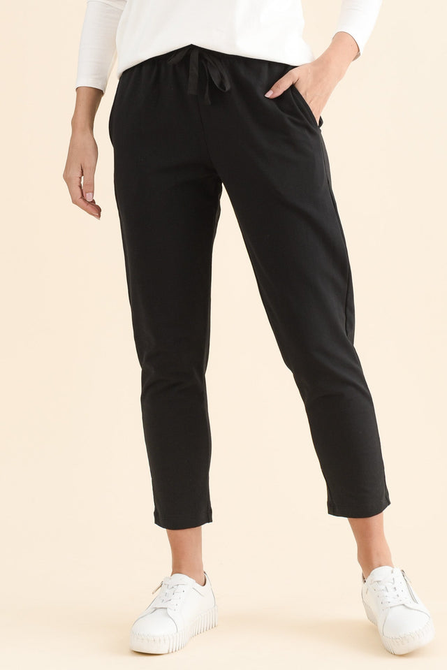 Briar Black Cotton Cropped Sweatpants