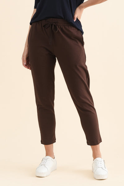 Briar Chocolate Cotton Cropped Sweatpants