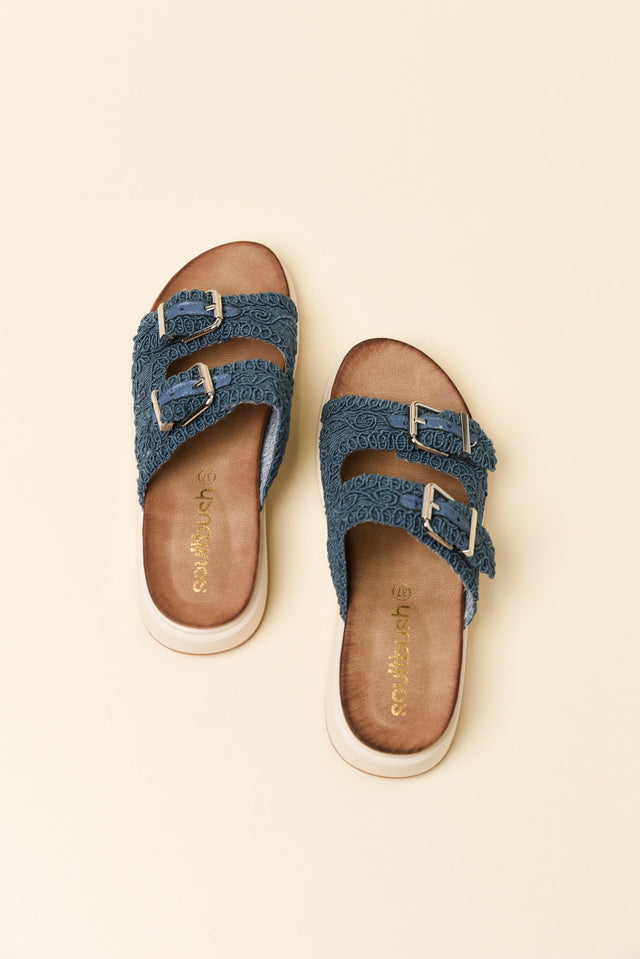 Brizzie Blue Buckle Platform Slide image 4