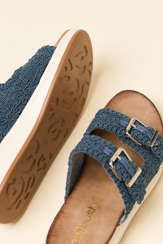 Brizzie Blue Buckle Platform Slide image 3
