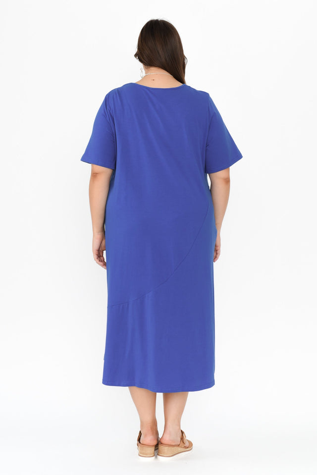 Bronte Cobalt Cotton Tee Dress,Brunette model,alt text|model:Gabby image 10