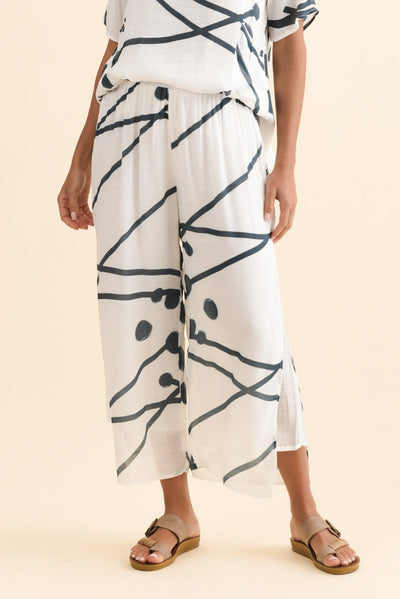 Bryony Navy Geo Layered Pants