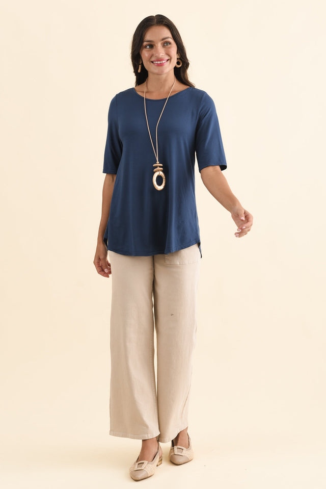 Buttery Blue Half Sleeve Top,Brunette model,alt text|model:Brontie image 7