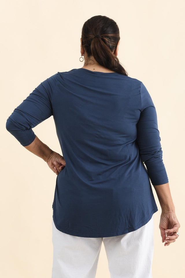 Buttery Carla Blue Top,Brunette model,alt text|model:Pilita image 11