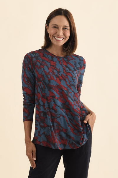 Buttery Carla Red Brushstroke Top