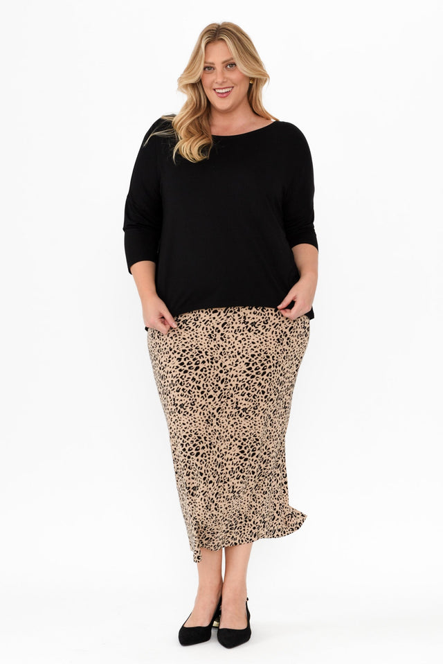 Leopard Bamboo Maxi Tube Skirt,Blonde model,alt text|model:Caitlin image 12