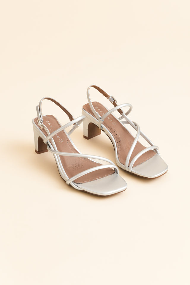 Krystal Silver Crossover Heel