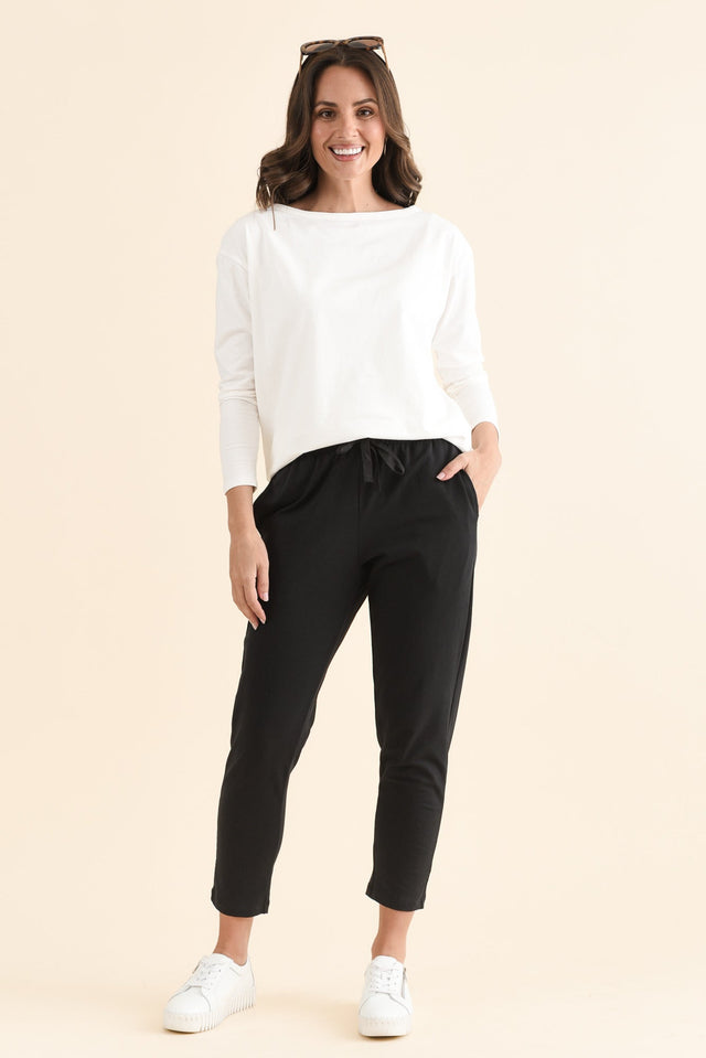 Briar Black Cotton Cropped Sweatpants
