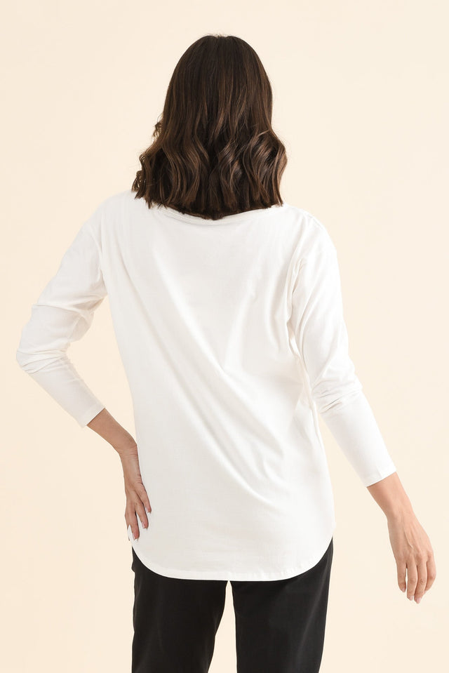 Calvin White Cotton Long Sleeve Tee image 4