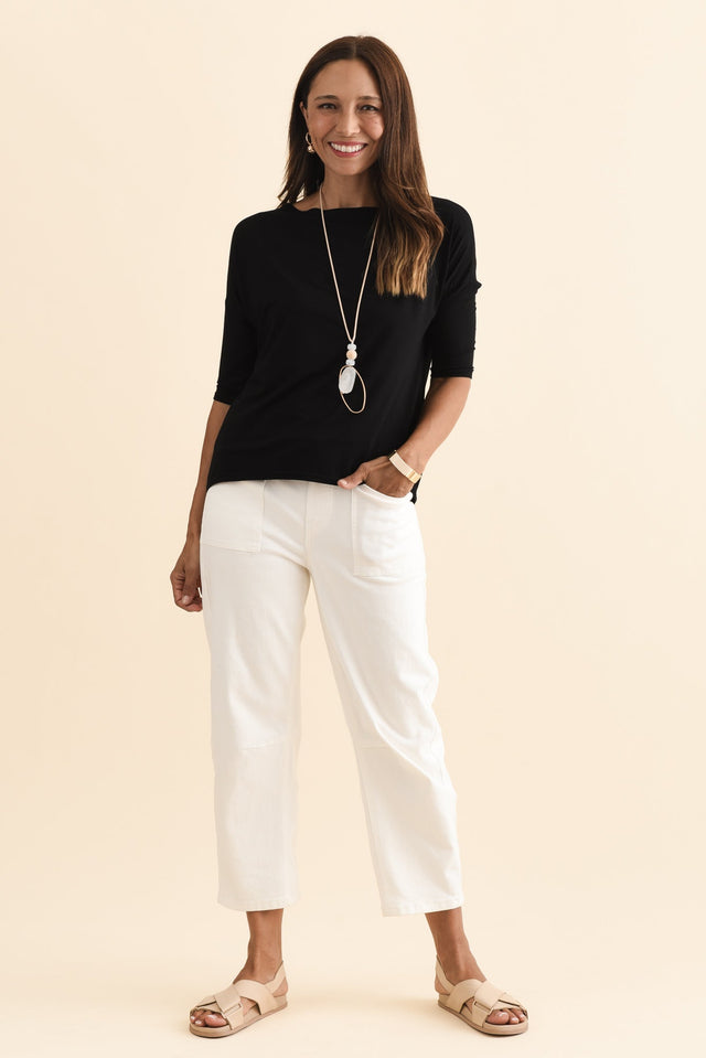 Camila Black Bamboo Top,Brunette model,alt text|model:Cara image 9