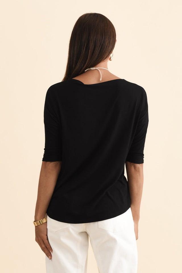 Camila Black Bamboo Top,Brunette model,alt text|model:Cara image 6