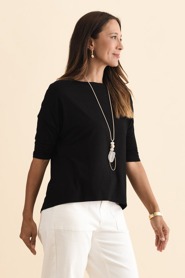 Camila Black Bamboo Top,Brunette model,alt text|model:Cara image 5