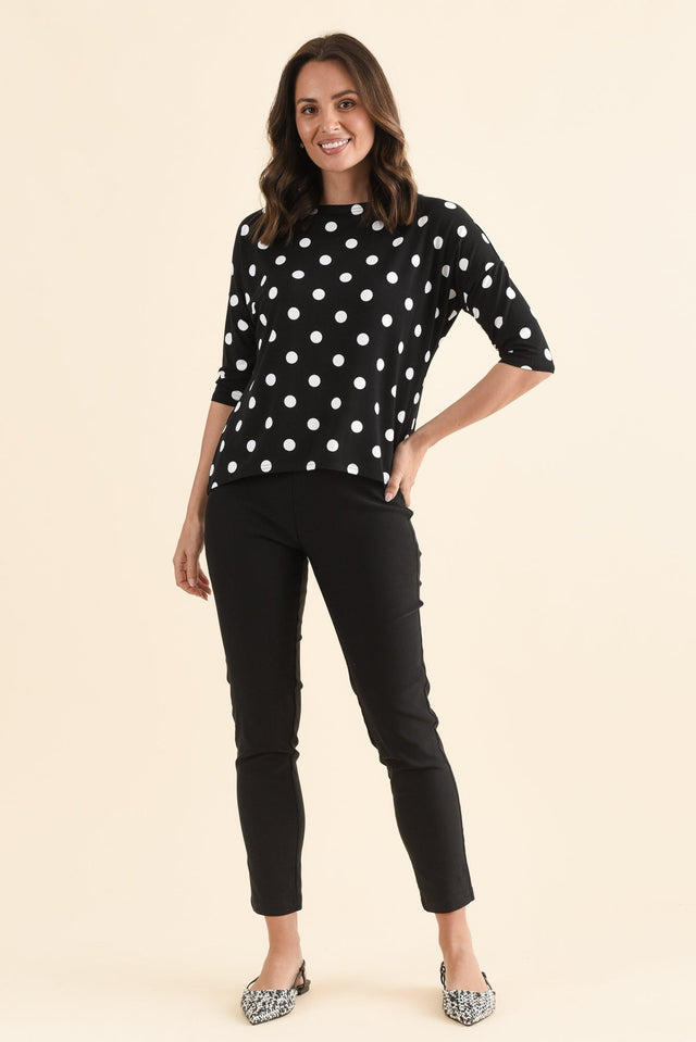 Camila Black Spot Bamboo Top,Full Body,Brunette model,alt text|model:MJ image 7