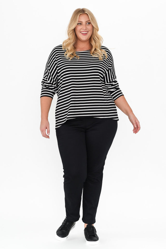 Camila Black Stripe Bamboo Top,Blonde model,alt text|model:Caitlin image 12
