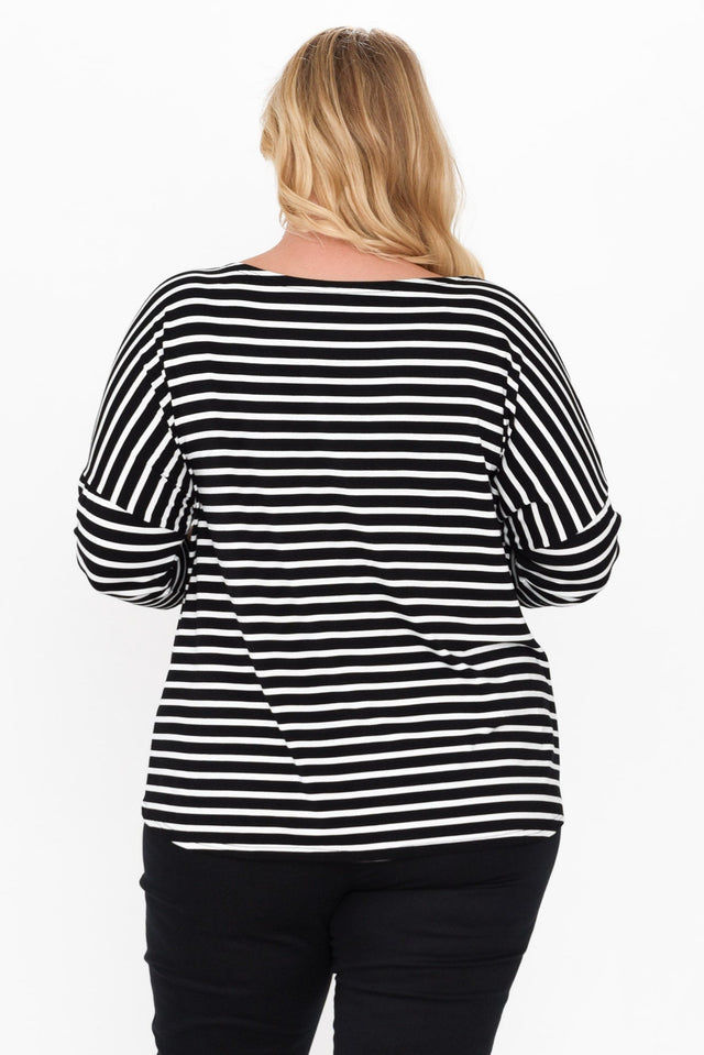 Camila Black Stripe Bamboo Top,Blonde model,alt text|model:Caitlin image 14
