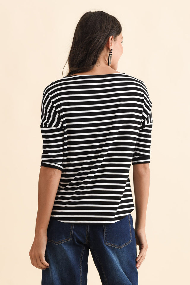 Camila Black Stripe Bamboo Top,Brunette model,alt text|model:Brontie image 6