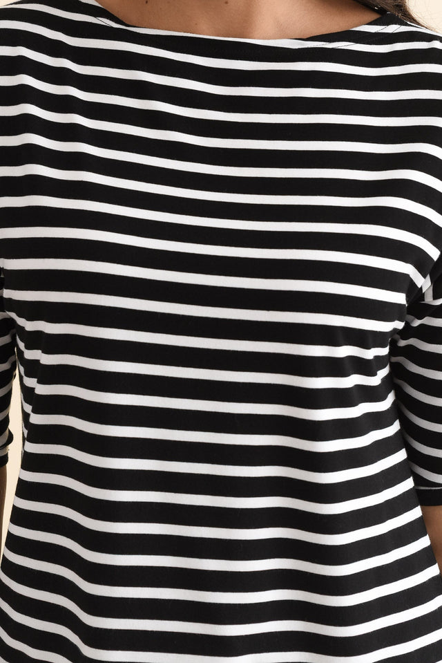 Camila Black Stripe Bamboo Top,Brunette model,alt text|model:Brontie image 7
