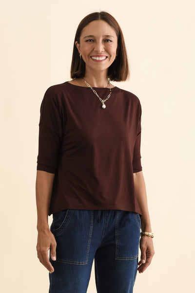 Camila Wine Bamboo Top