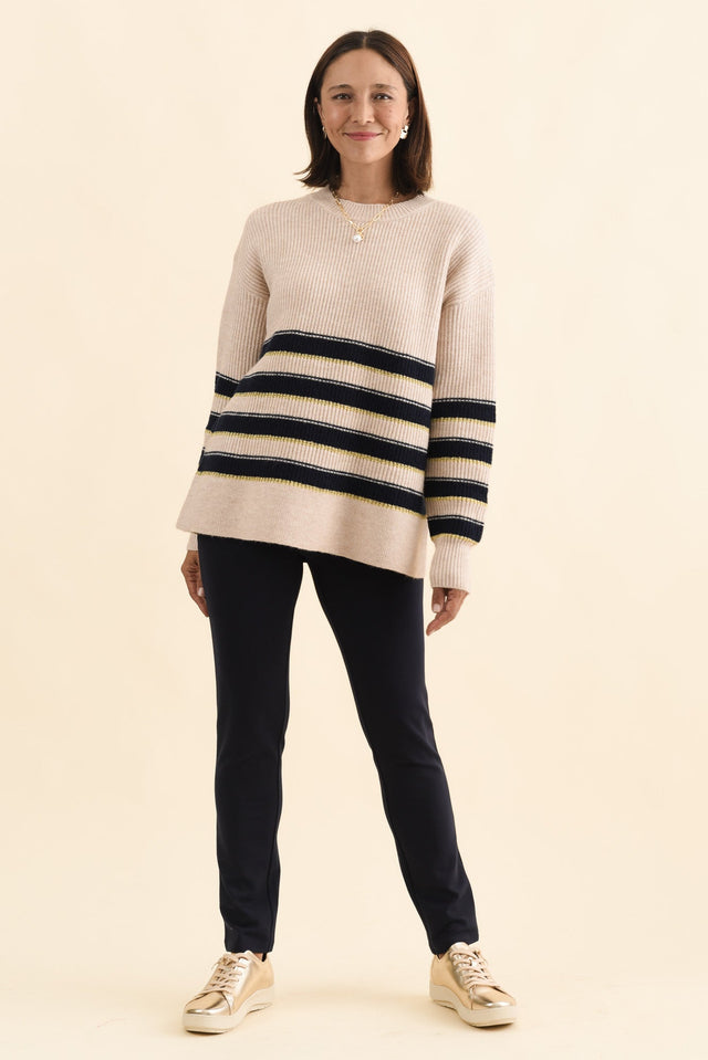 Camryn Cream Stripe Knit Jumper image 8