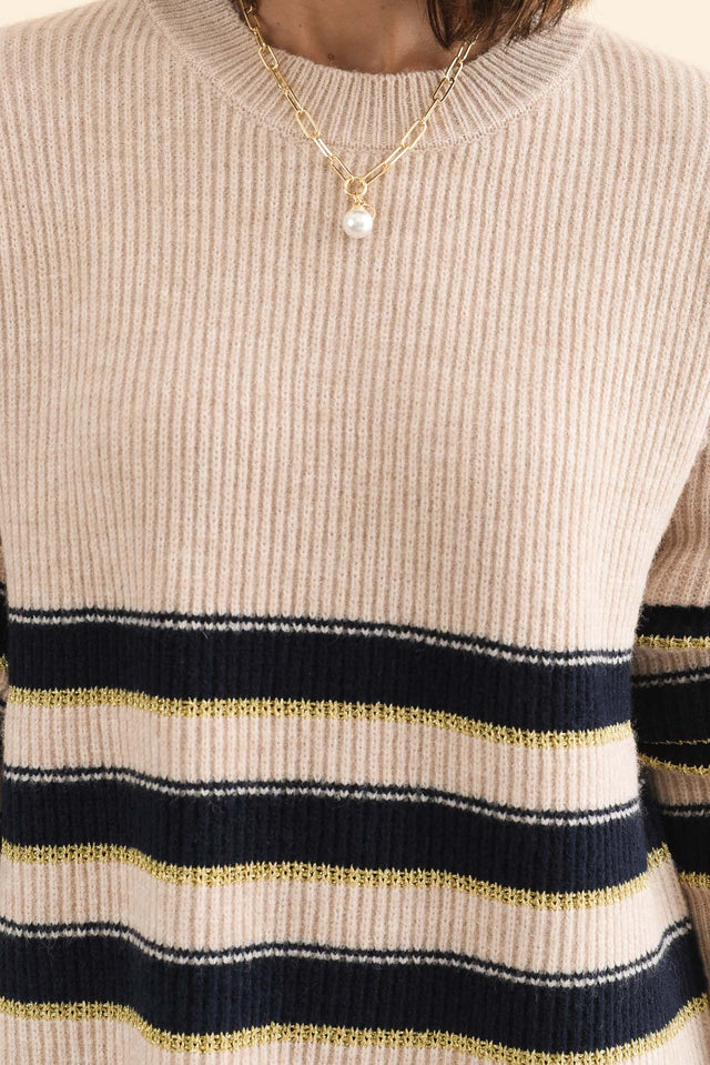 Camryn Cream Stripe Knit Jumper image 7