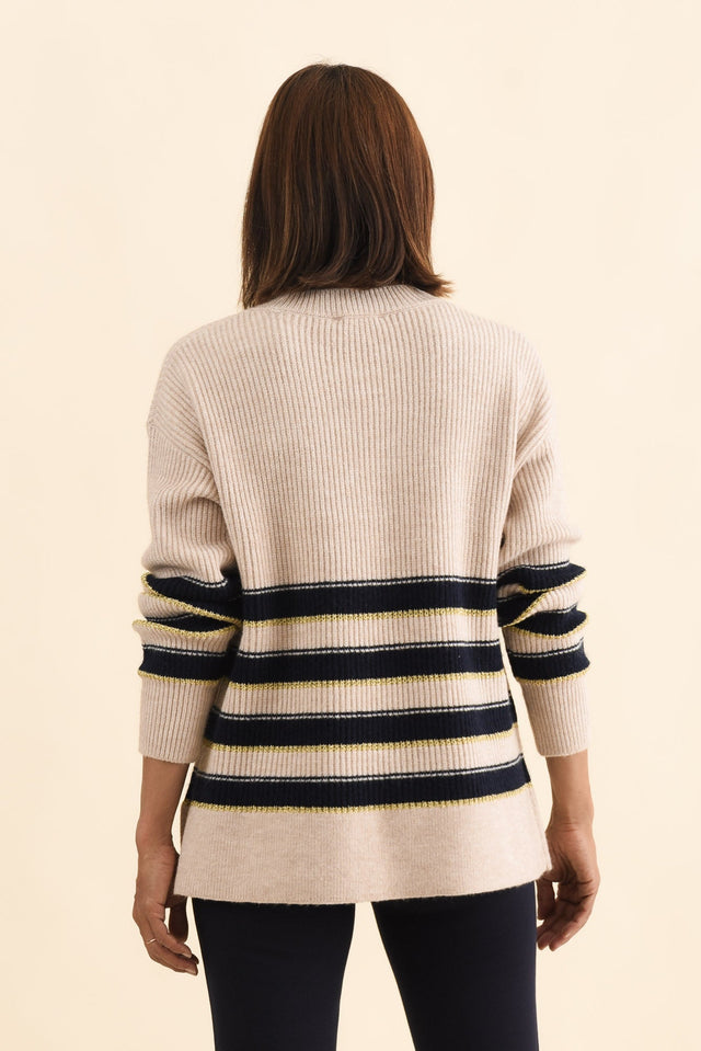Camryn Cream Stripe Knit Jumper image 6