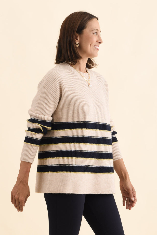Camryn Cream Stripe Knit Jumper image 5
